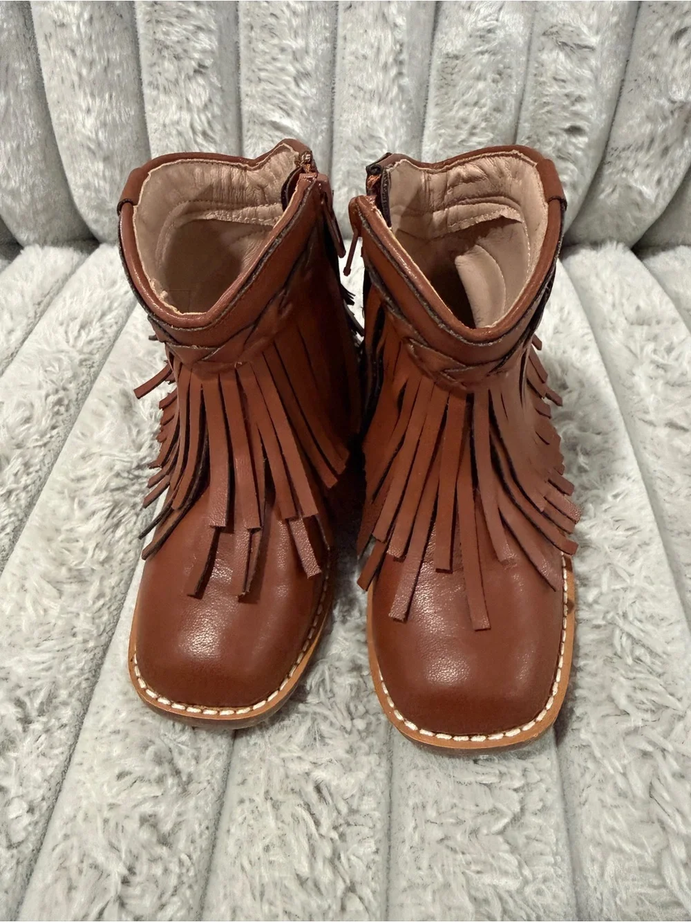 Like New Size 10 Liv and Stella Brown Fringe Boots